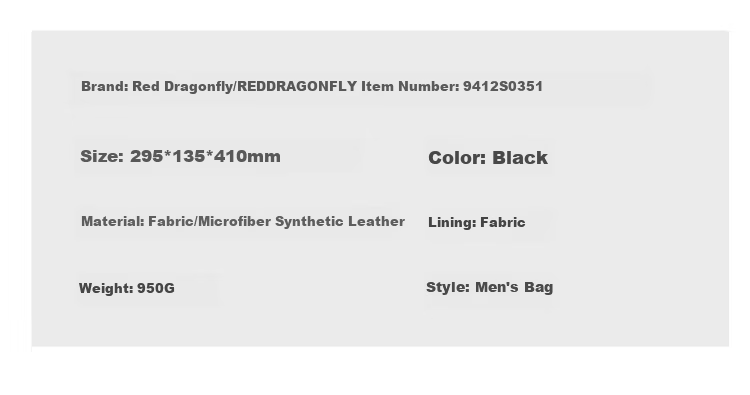 Red Dragonfly Men's Backpack Travel Laptop Bag Outdoor Waterproof Business Commuter Backpack 9412S0351 Black 12