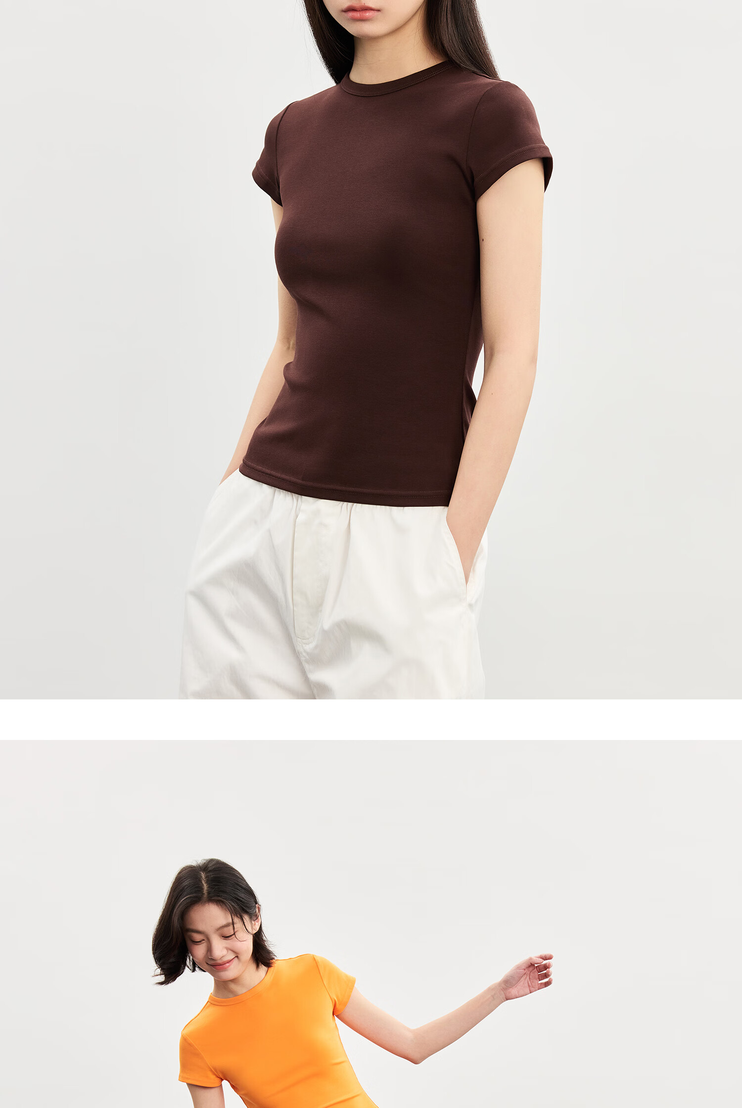 TINGE Dopamine T-Shirt Casual Slim Fit Crew Neck Sports Short Sleeve Women's Spring Summer Base Layer 2026 New XL Size 38