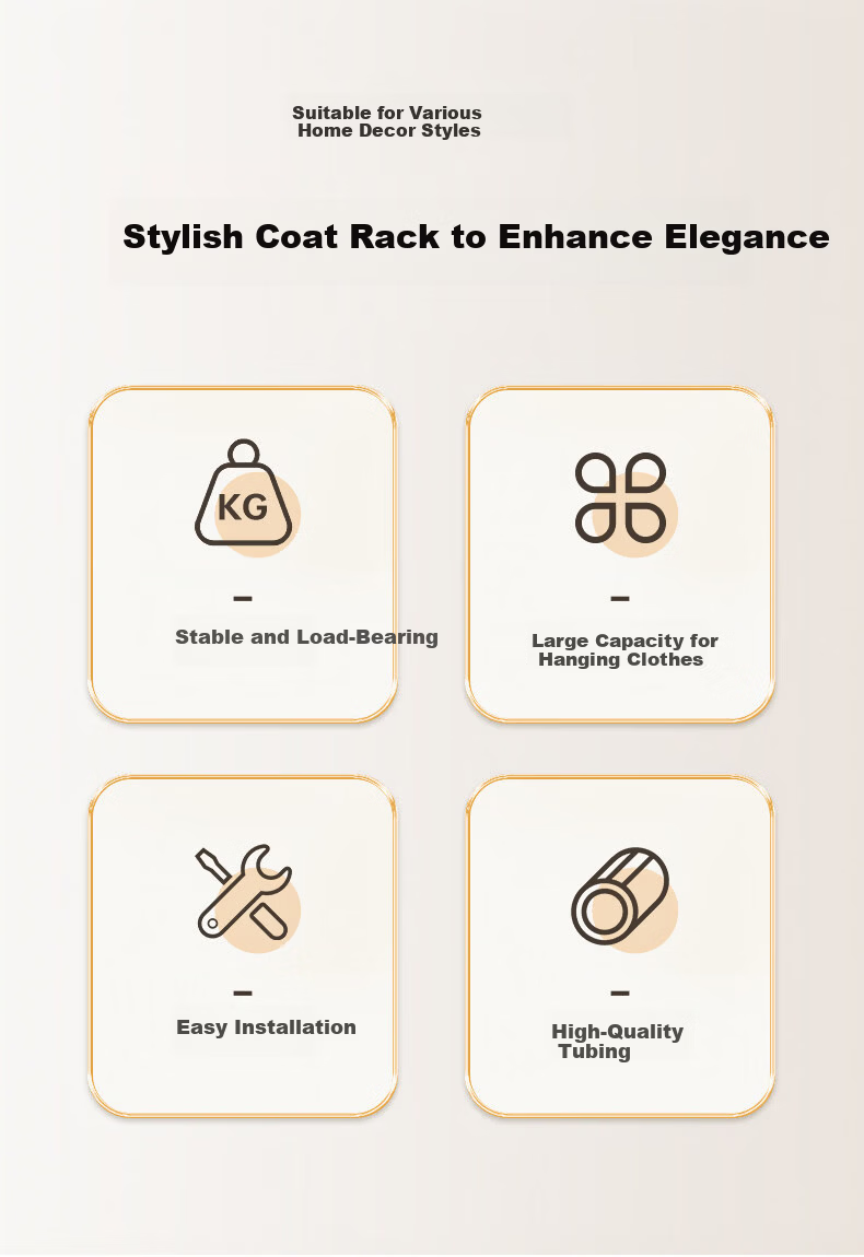 Yaoying YJ11 Stainless Steel Floor Clothes Rack Single Rod Garment Hanger for Bedroom Balcony 120x170cm 2