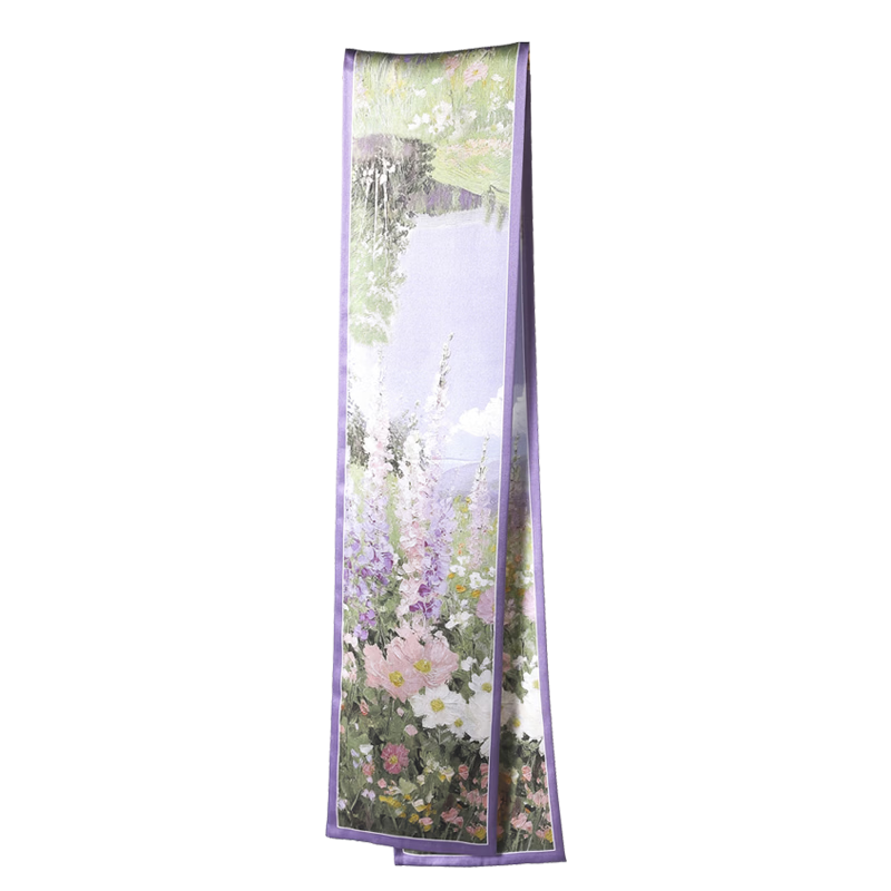 Hangsilu Silk Scarf for Women, Narrow Shawl, Mulberry Silk, Chinese Style, Birthday Gift, Holiday Present for Mom, Best Friend, Elders