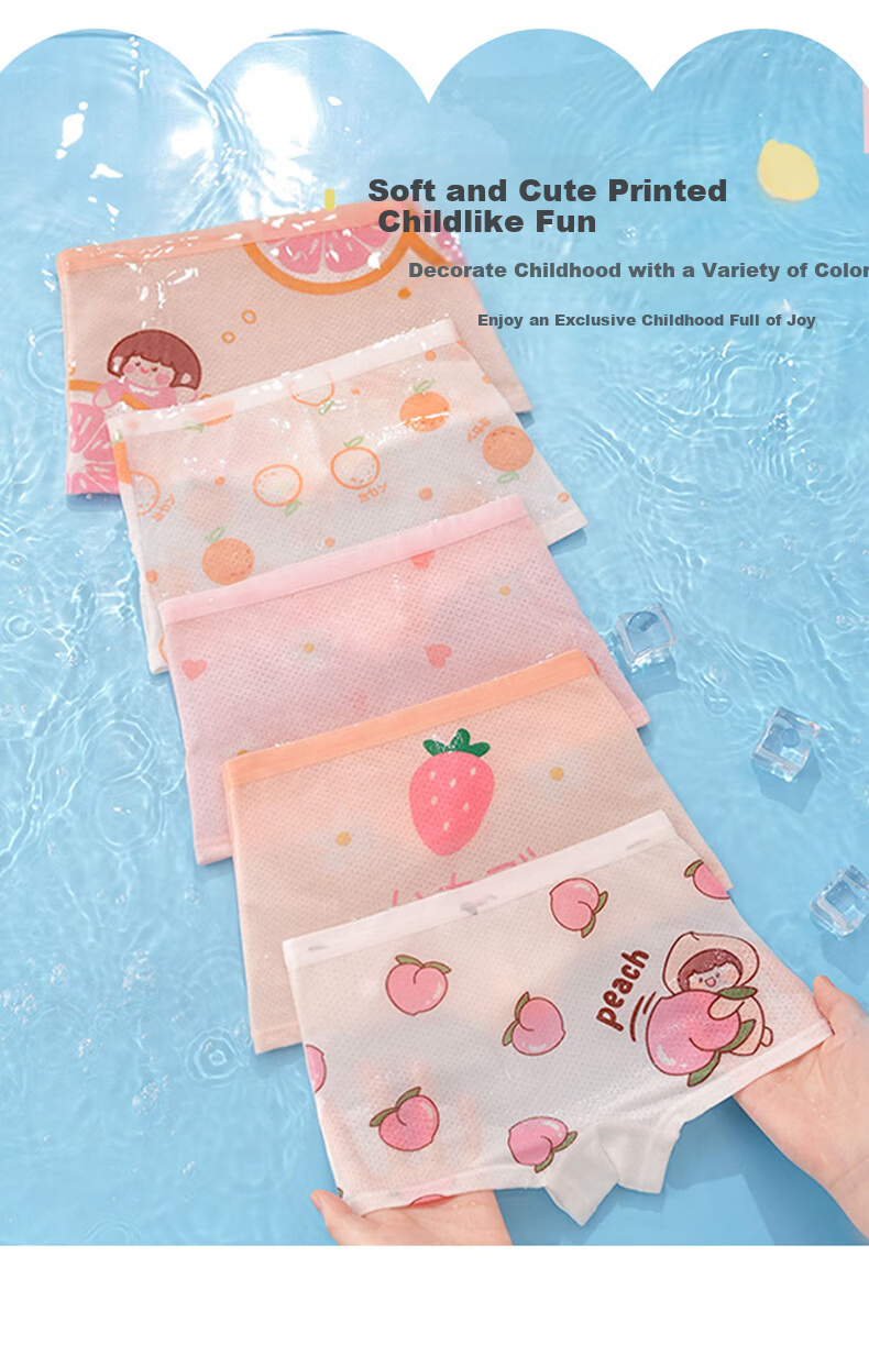 Modal Children's Ice Silk Underwear Girls Summer Thin Breathable 6-12 Years Old Mid to Large Kids Developmental Girls Boxer Shorts 5