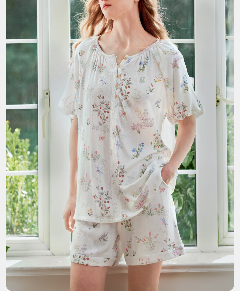 EMXEE Spring And Autumn Maternity Wear, Nursing Pajamas for Pregnant Women, Postpartum Elastic Silk Cotton Breathable Comfortable Summer Thin Loungewear Size L 11