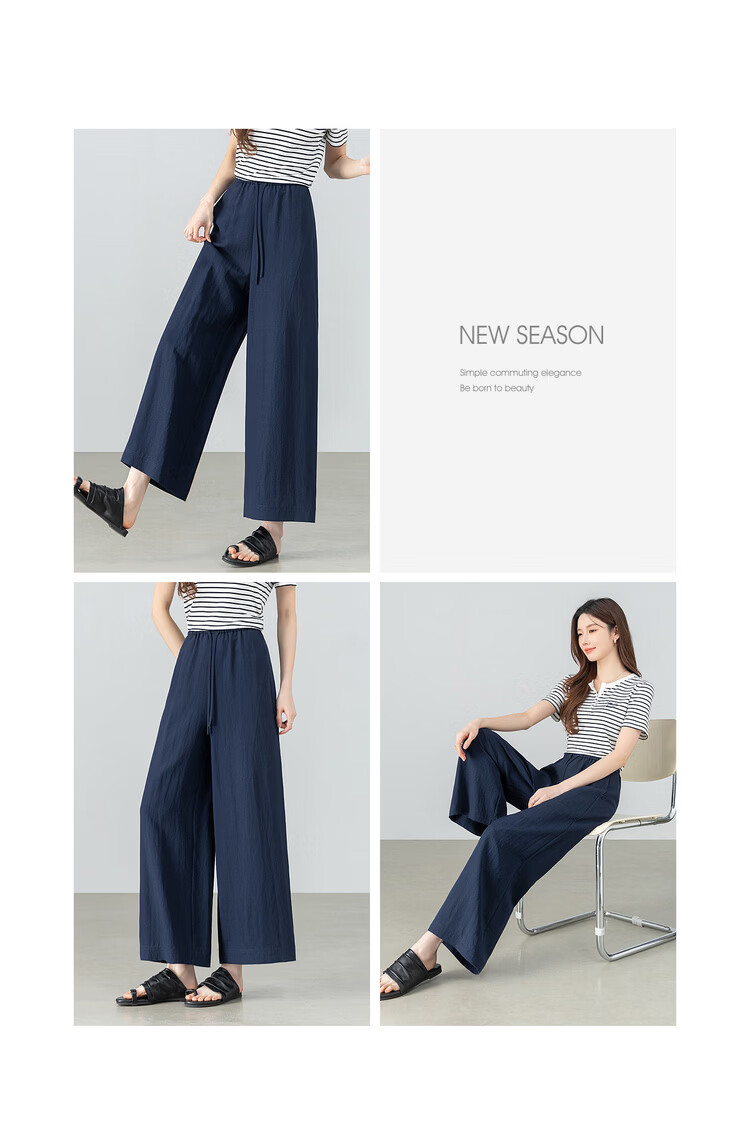 Shangdubila Linen Blend Casual Pants for Women Spring Summer Petite High Waist Elegant Straight Leg Pear Shape Slimming Cropped Pants 20