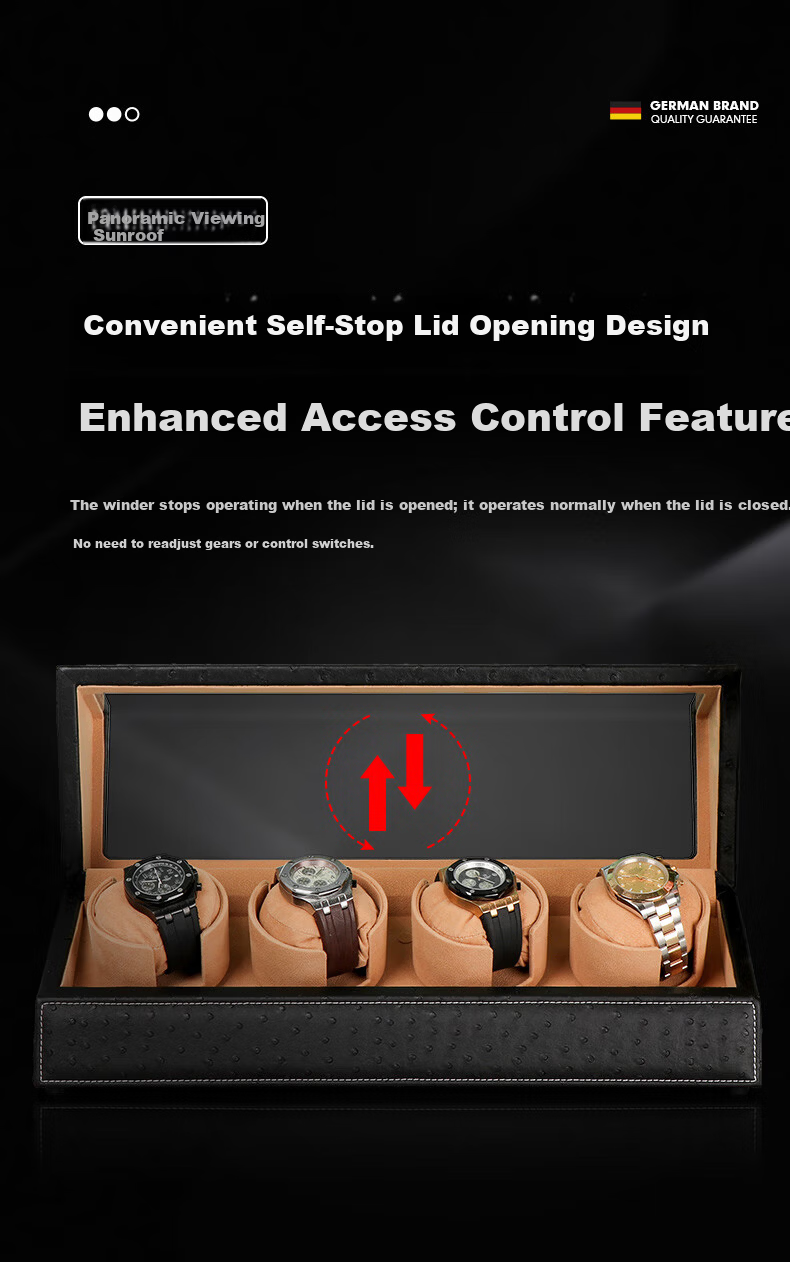DrikLux Automatic Watch Winder Silent Anti-Magnetic Mechanical Watch Shaker with Storage Box Gift for Husband Boyfriend 3