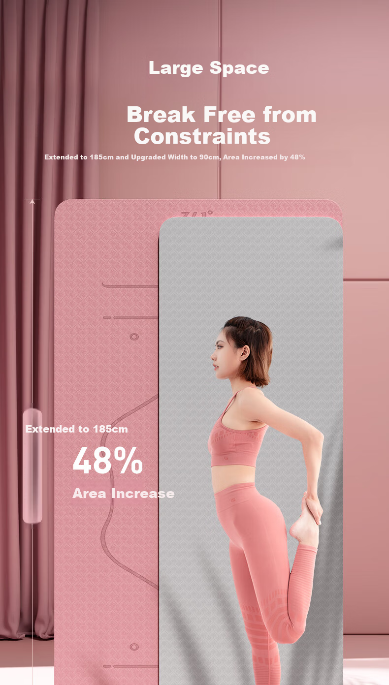 361° Yoga Mat Thickened Non-Slip Home Fitness Mat for Men and Women Shockproof Soundproof Jump Rope Mat 8