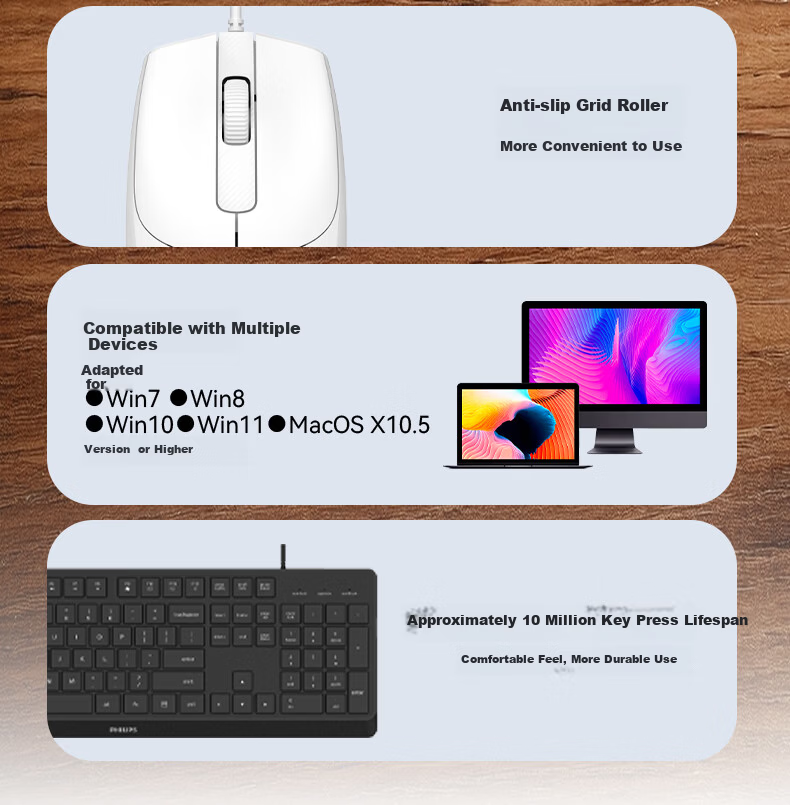 PHILIPS SPK6207 Wired Keyboard Business Office Keyboard for Desktop Computer And Laptop Universal Home Use USB Interface Ergonomic Keyboard for Corporate Procurement Black 11