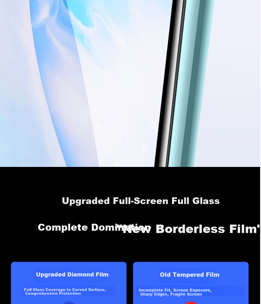 ESCASE Huawei Enjoy 20e Tempered Glass Screen Protector Transparent HD Non-Full Coverage Glass Film 5