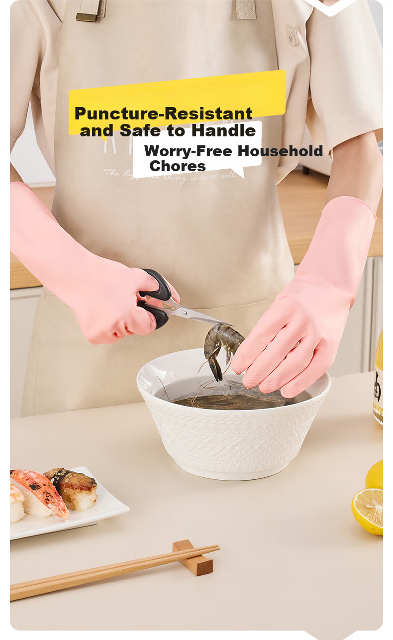 Little Seal Japanese Nitrile Gloves 30pcs One Size Kitchen Dishwashing Food Grade Rubber Household Extended Waterproof Disposable Latex 5