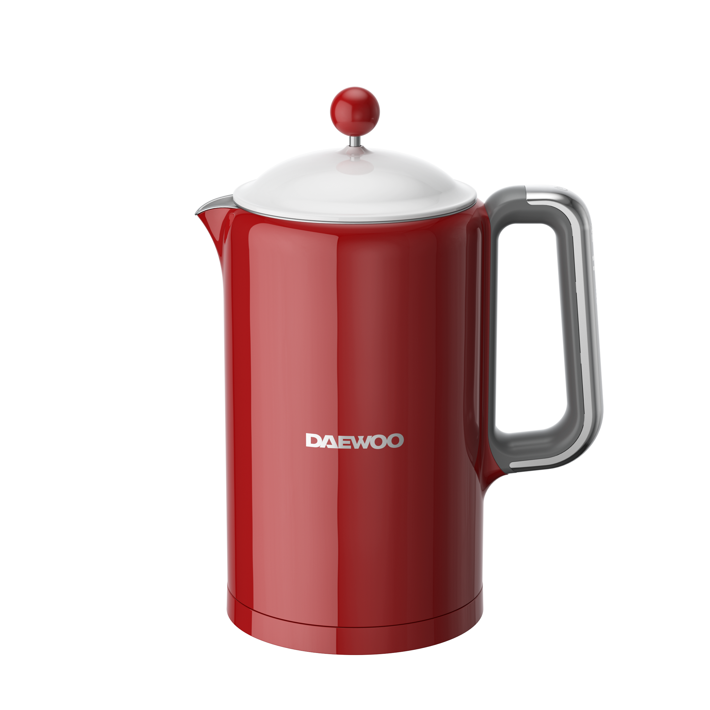 DAEWOO Retro Electric Kettle Household Electric Water Boiler Double-Layer Insulated 304 Stainless Steel 1.5L Large Capacity Quiet Operation Gift EK01Pro-E Red Electronic Model