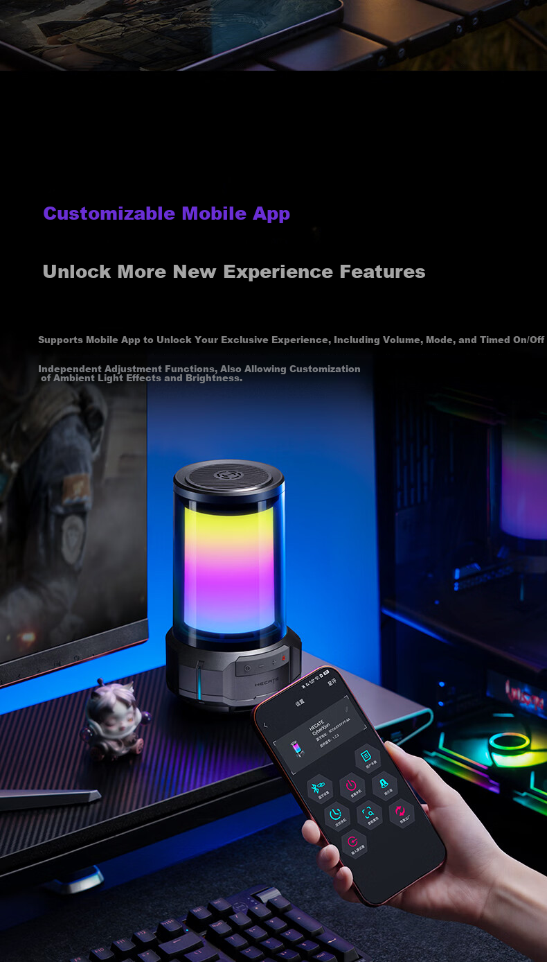 EDIFIER HECATE CyberX Gaming Desktop Speaker Bluetooth 6.0 Home PC Laptop Gift Box RGB Lighting Stardust White 19
