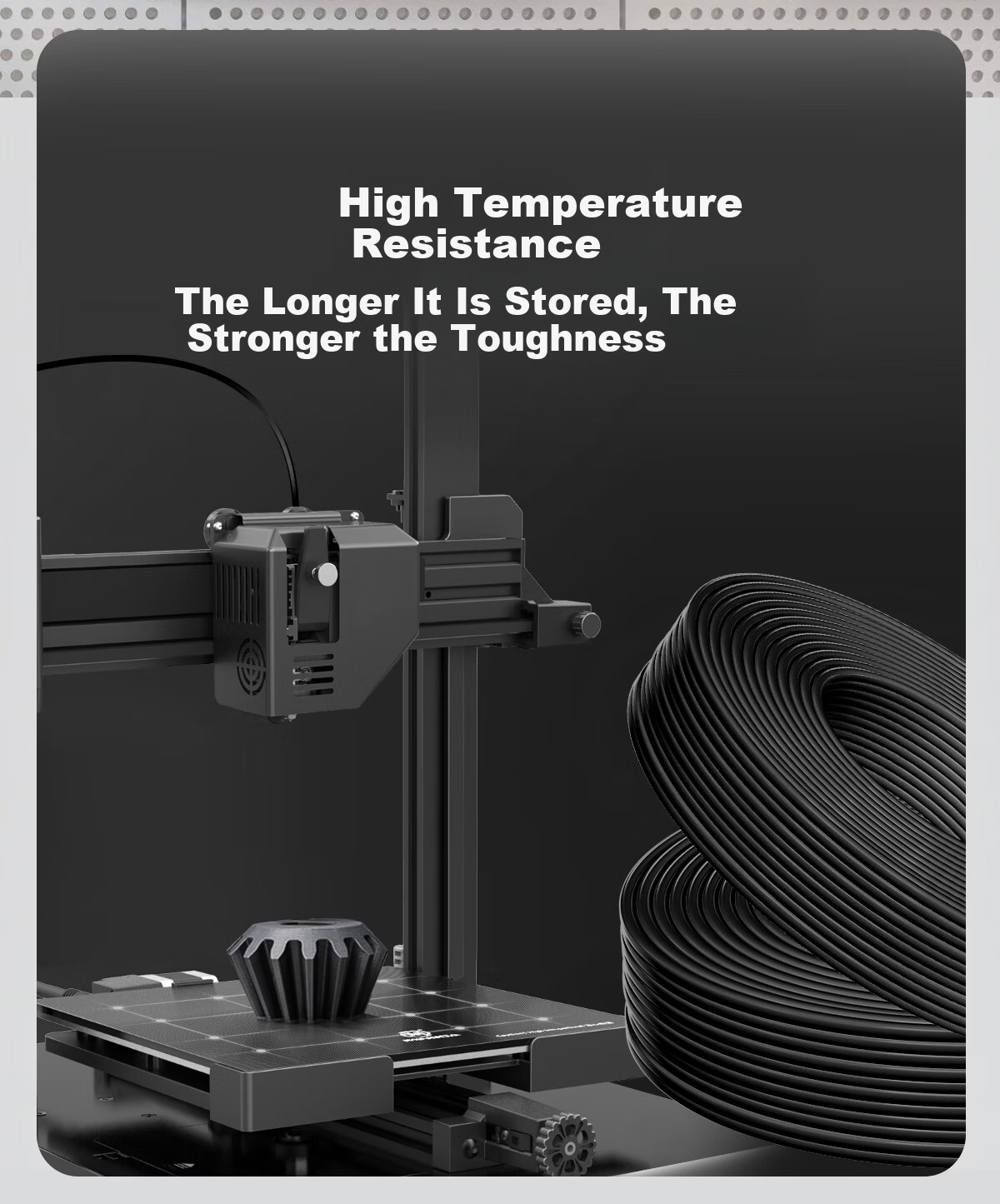 Caige 3D Printing Filament High Temperature Resistant High Toughness PA 1.75mm Compatible with Tazhu, Creality, Anycubic, Zongwei, Lifan, Aurora, DIY White 1kg 4