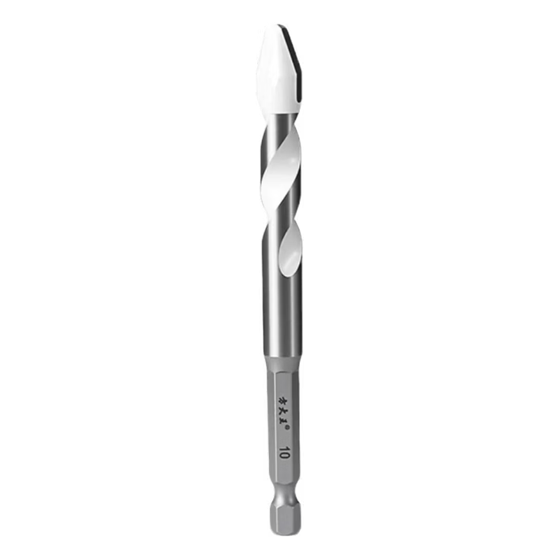 Fang Da Wang Tilted Eccentric Drill Bit Dry Hammer Ceramic Tile Concrete Marble Full Ceramic Hex Shank 10mm*1pc