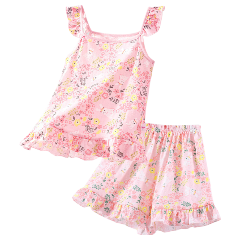 Deesha [100% Cotton A-Class] Children's Summer Thin Princess Style Girls' Big Kid Sleeveless Pajama Set