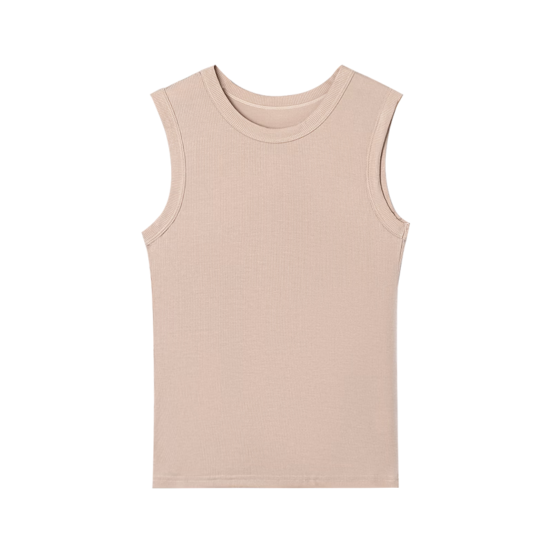 Hodo 10A Antibacterial Smooth Modal Vertical Stripe Slim Fit Versatile Round Neck Sleeveless Women's Base Layer Top