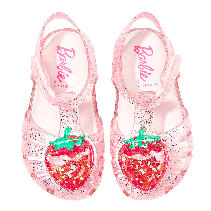 Barbie Kids Girls Summer Closed-Toe Jelly Sandals Outdoor Non-Slip Velcro DA7232 Pink Size 25