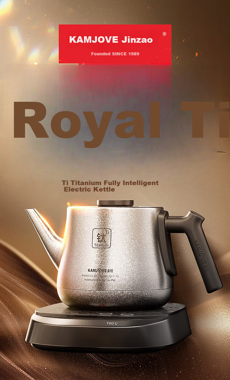 KAMJOVE Pure Titanium Electric Kettle Fully Automatic Bottom Water Supply Electric Kettle New Model Temperature Control Integrated Automatic Electric Kettle AI-95 for Boiling Water and Brewing Tea 4