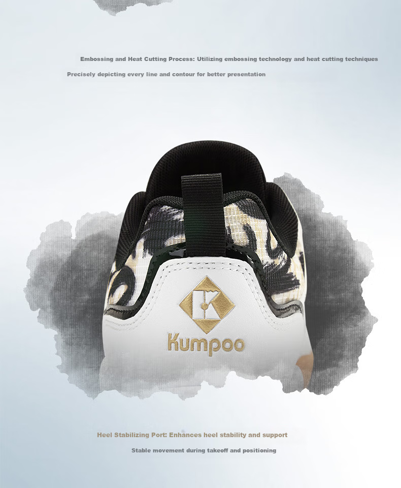 KUMPOO 2025 New Featherlight D21 Breathable Non-Slip Durable Professional Badminton Shoes White/Black Size 36 11