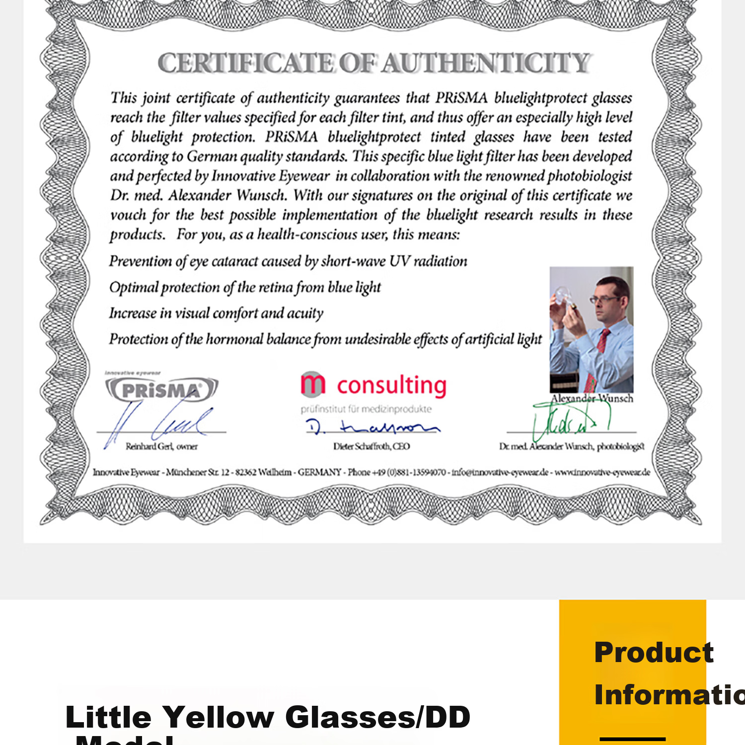 Prisma German Brand Anti-Blue Light Goggles for Men And Women, Lightweight Double-Layer Phone Computer Office Glasses Non-Prescription Glasses DD704 4