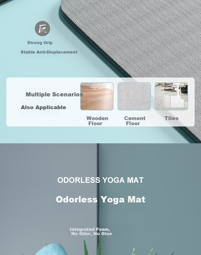 Paipu Dual-Color Thickened Extra-Long TPE Fitness Mat Yoga Mat Non-Slip Sports Home Floor Mat for Men and Women 7
