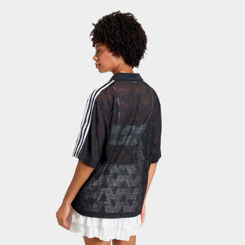 Adidas Originals Women's LACE JSY Short Sleeve Top KD0344 Black M 3