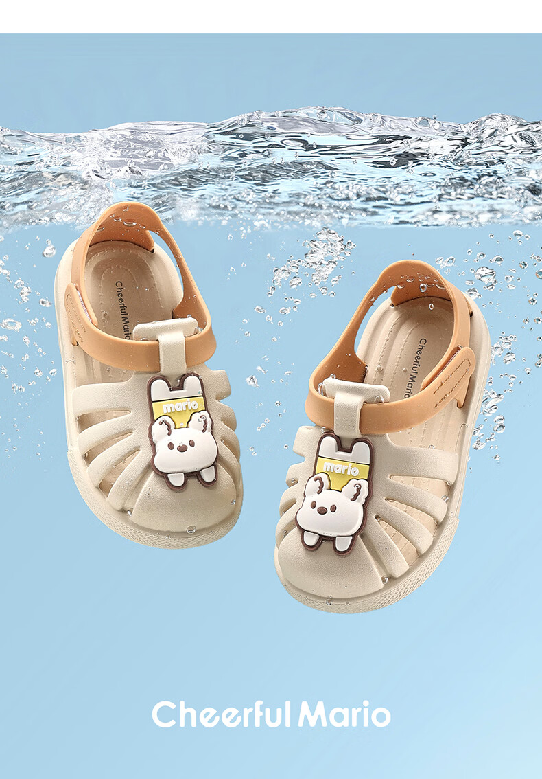 Cheerful Mario 2026 New Kids Open-Toe Sandals Girls Summer Breathable Baby Toddler Bath Shoes Boys 1-3 Years Beach Sandals 24