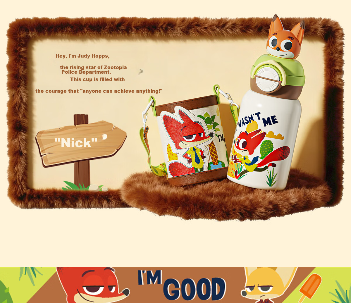 Germ Zootopia Children's Insulated Water Bottle with Straw Dual Drinking for Boys and Girls School Student Cup 480ml Judy 4