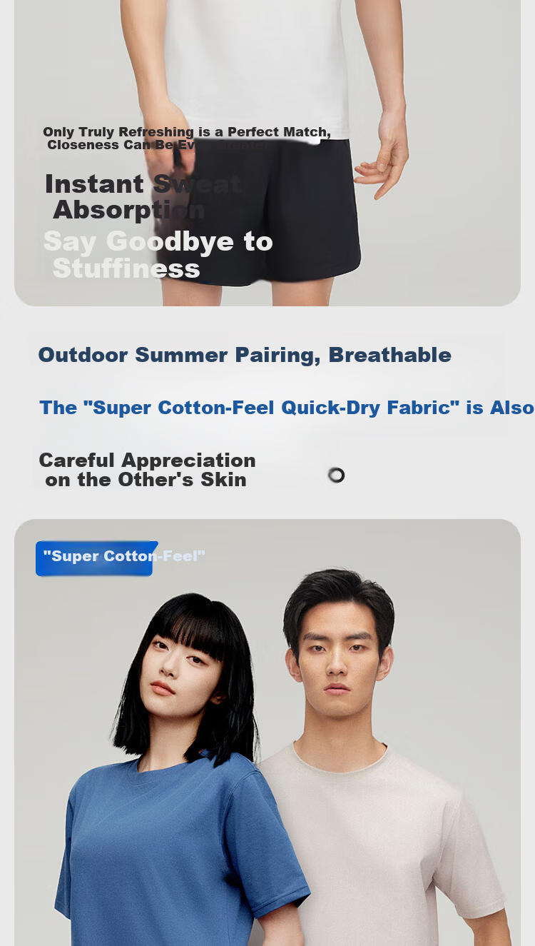 HLA [Zui Huxi-Air8S] Short-Sleeve Undershirt for Men And Women, Moisture-Wicking Quick-Dry Couple's Basic Undershirt 8
