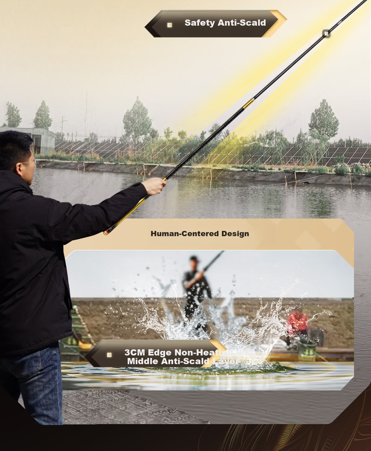 Lingluren Supreme Extreme Hard Second Generation Black Pit Fishing Rod Hand Rod 19-Tune Taiwan Fishing Rod Ultra-Light Ultra-Hard Fishing Rod 4.5m 6H 11