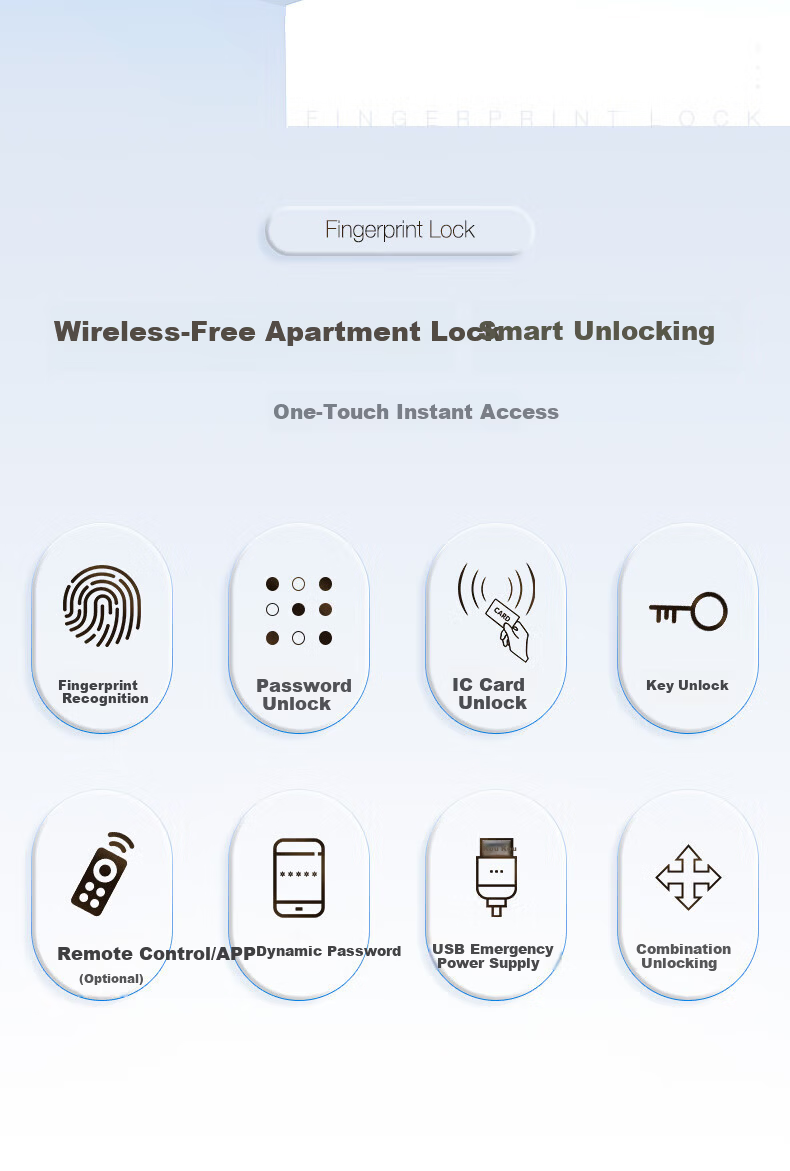 GS GSON Vintage Door Smart Lock Bull Head Lock Anti-theft Door Fingerprint Lock Rental House Rural Large Iron Door Access Control Integrated Password Lock 2