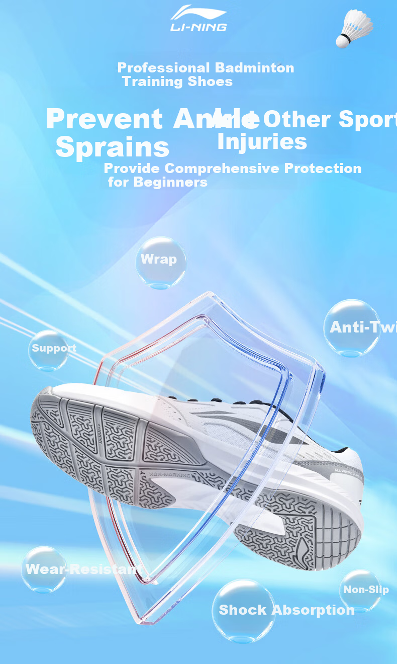 LI-NING Unisex Lightning Professional Badminton Shoes Non-Slip Durable Comfortable Training Sneakers 2