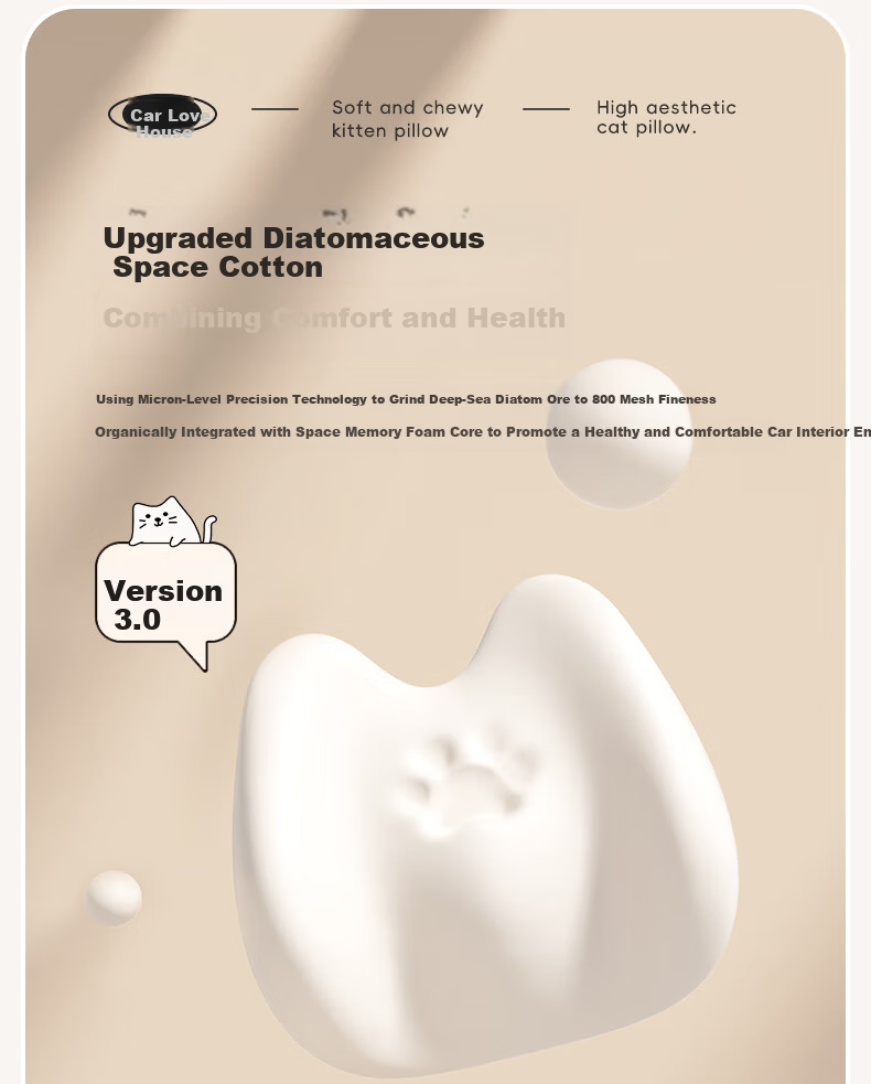 ICAROOM Car Headrest and Lumbar Support Set Memory Foam Neck Pillow Cervical Spine Cushion Car Waist Pillow Lumbar Support Cushion 10