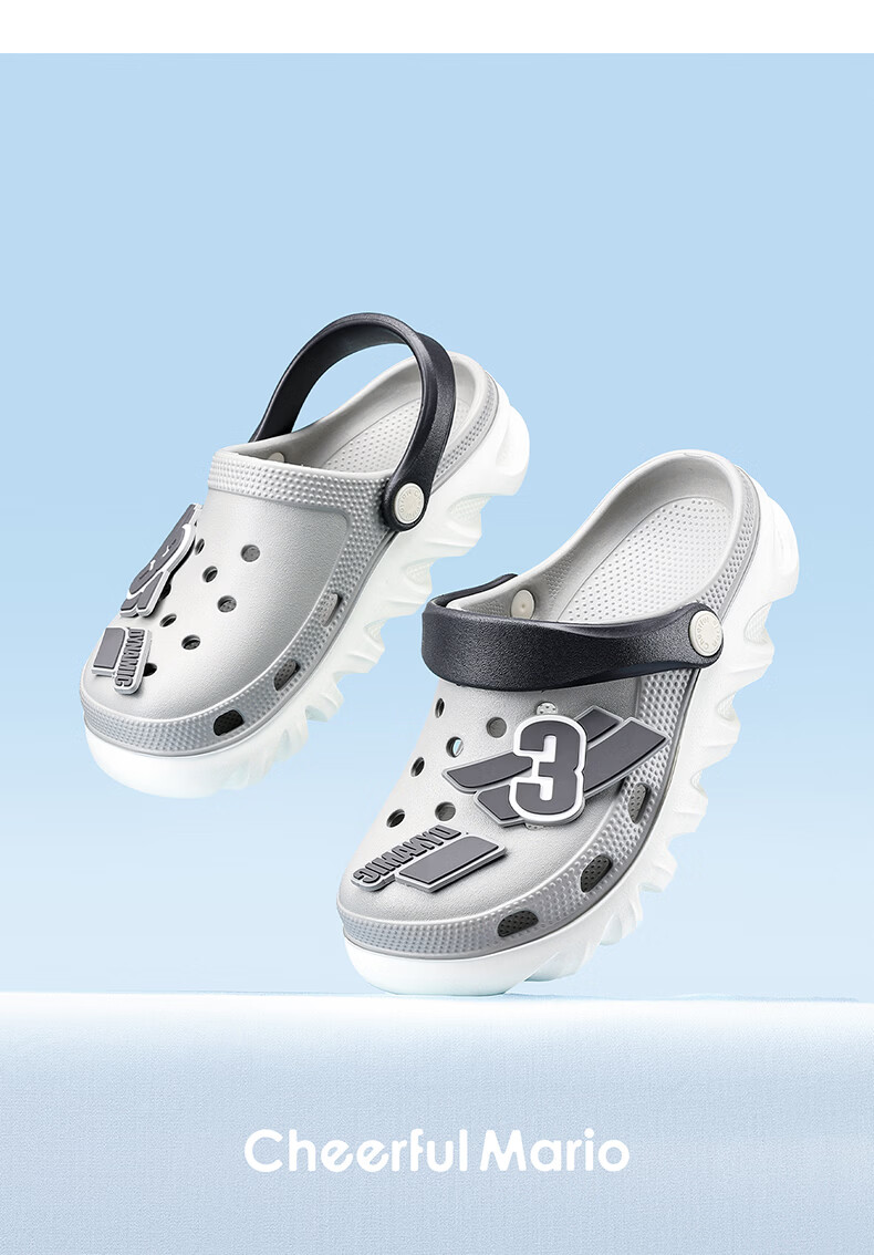 Cheerful Mario Kids Hole Shoes Girls Summer 2026 New EVA Beach Slippers Big Kids Parent-Child Outdoor Sandals 28