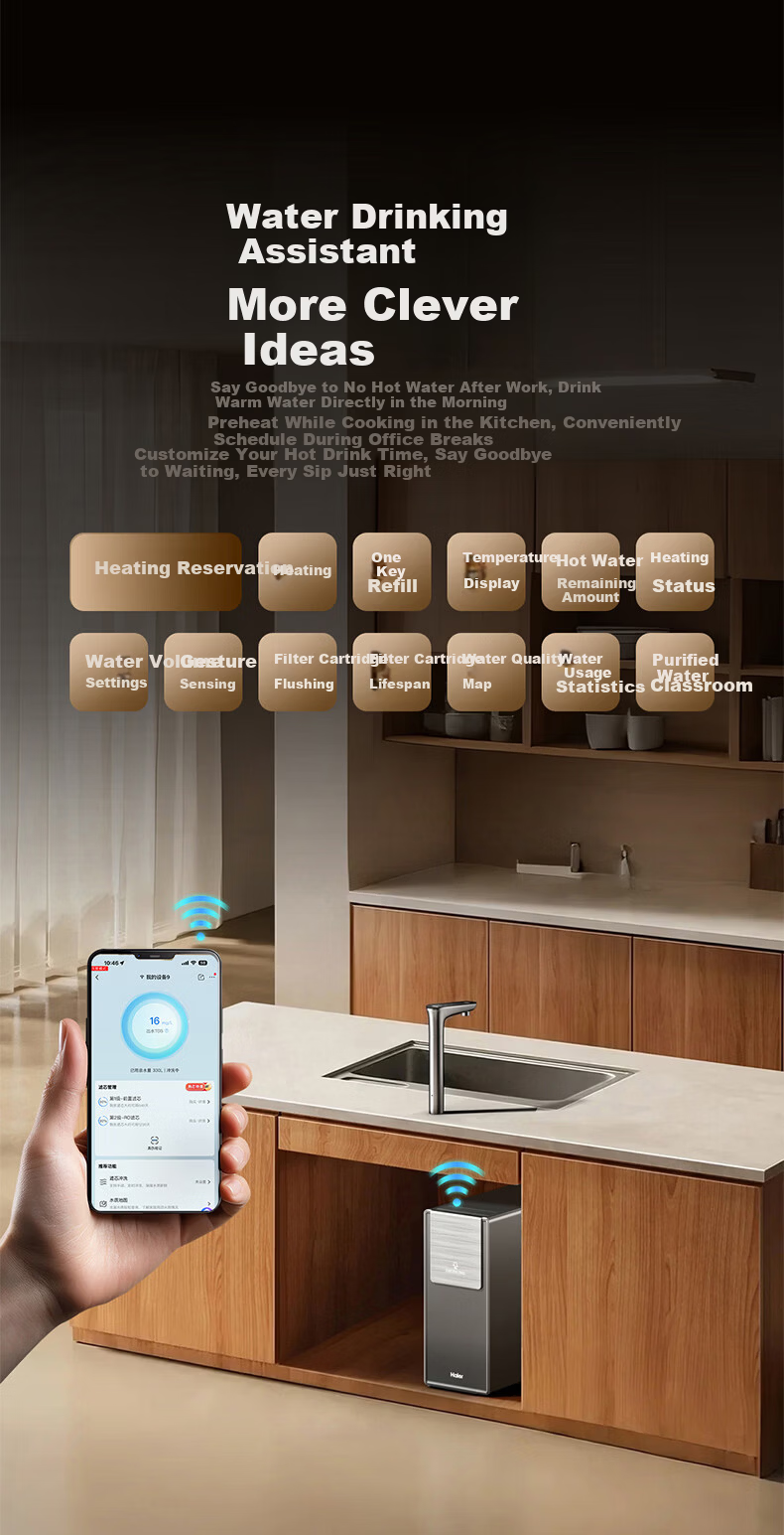 Haier Fresh Water ProMax 2000G Heated Direct Drinking Integrated Water Purifier 3.0 Antibacterial Filter Warm Water 5.3L/min Large Constant Temperature Chamber Water Purifier 6-Year Long-Lasting Membr 19