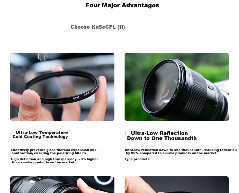 Kase 3rd Generation CPL Polarizer Circular Polarizing MRC Filter 72mm Anti-Reflection Color Enhancement Saturation Booster 5
