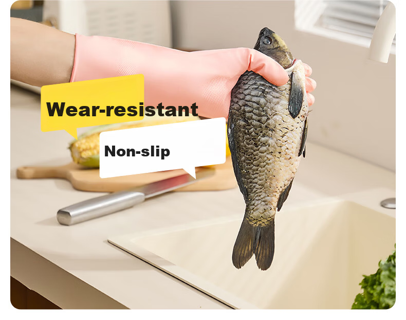 Little Seal Japanese Nitrile Gloves 30pcs One Size Kitchen Dishwashing Food Grade Rubber Household Extended Waterproof Disposable Latex 13