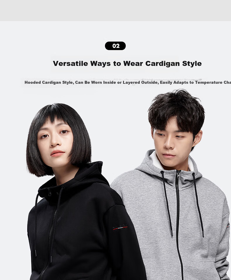 NORTHLAND Unisex Hoodie Pullover NHDBT0750E Dark Heather Gray 165 Spring Autumn Outdoor Loose Casual 4