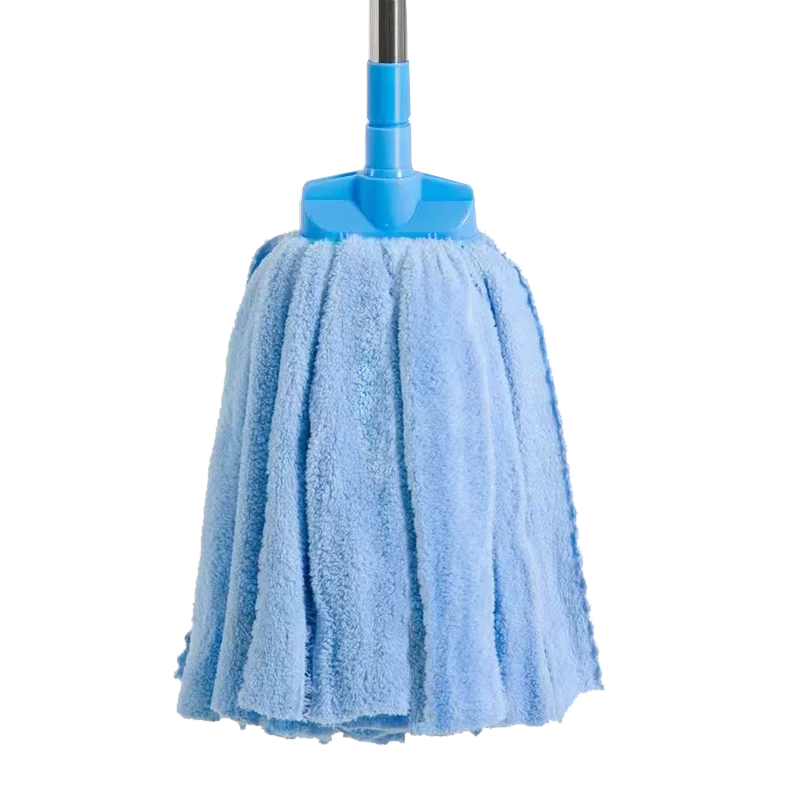 Home Maid Towel Mop, Handle Length 125cm, All-In Cleaning, Coral Fleece Super Absorbent Traditional Flat-Head Mop Cloth