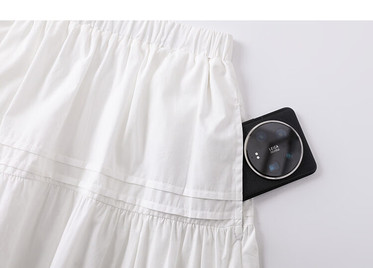 Demana [100% Cotton Poplin] Summer Elastic Waist Lace Splice Mid-Length Loose A-Line Slimming Skirt for Women Premium Quality 16