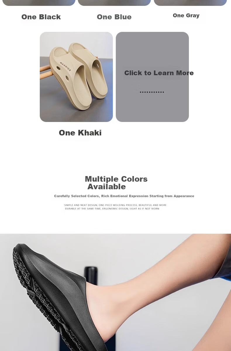 Huili Sports Slippers for Men, Summer Outdoor Wear, Non-Slip Beach Sandals, EVA Bathroom Shower Slide Sandals, Gray, Size 40-41 7