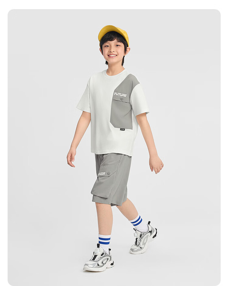 Balabala Boys' Short Sleeve Set Children's Two-Piece Outfit 2026 New Summer T-Shirt and Pants Cool and Comfortable 35