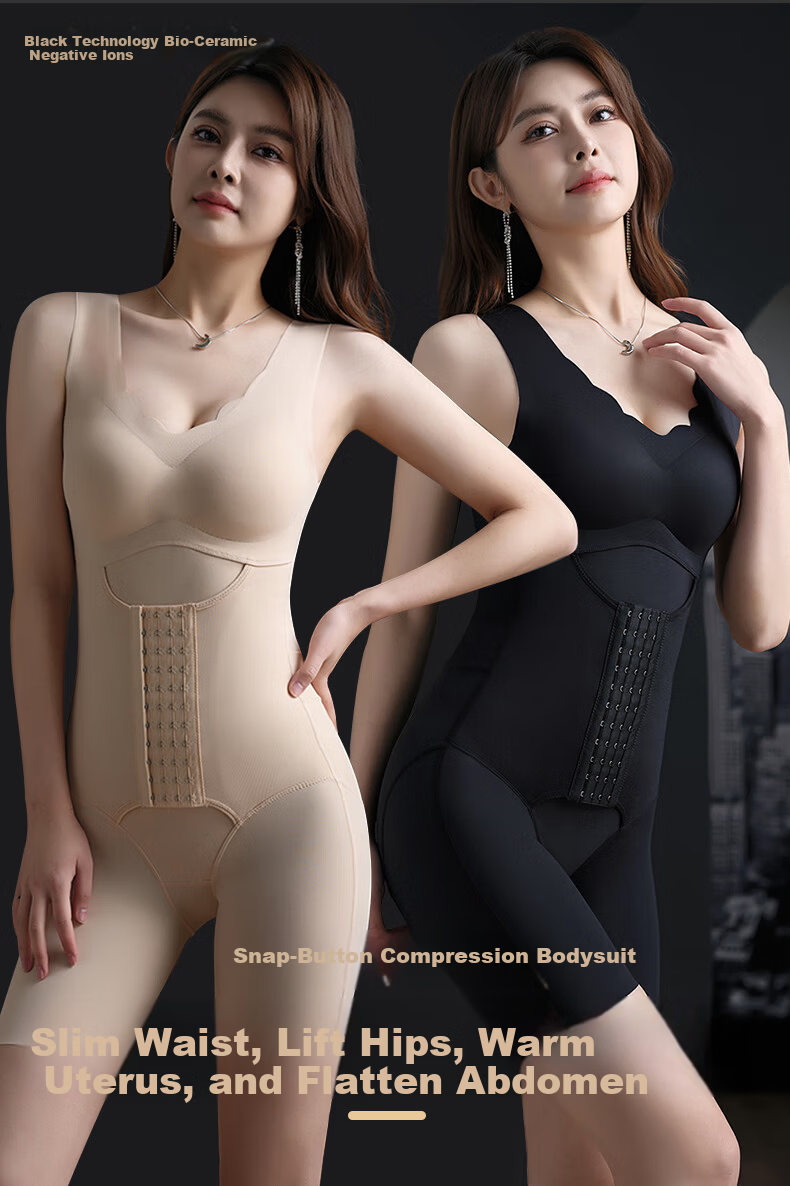 LangSha Postpartum Shaping Bodysuit Strong Abdomen Control Waist Trainer with Chest Pads Removable Back Slimming Body Shaper 2