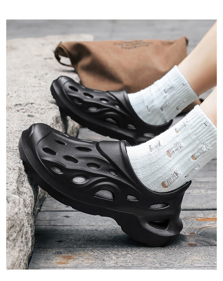 California Bulls Men's Premium Spring Summer Outdoor Breathable Closed-Toe Sandal Clogs Black Size 42-43 8