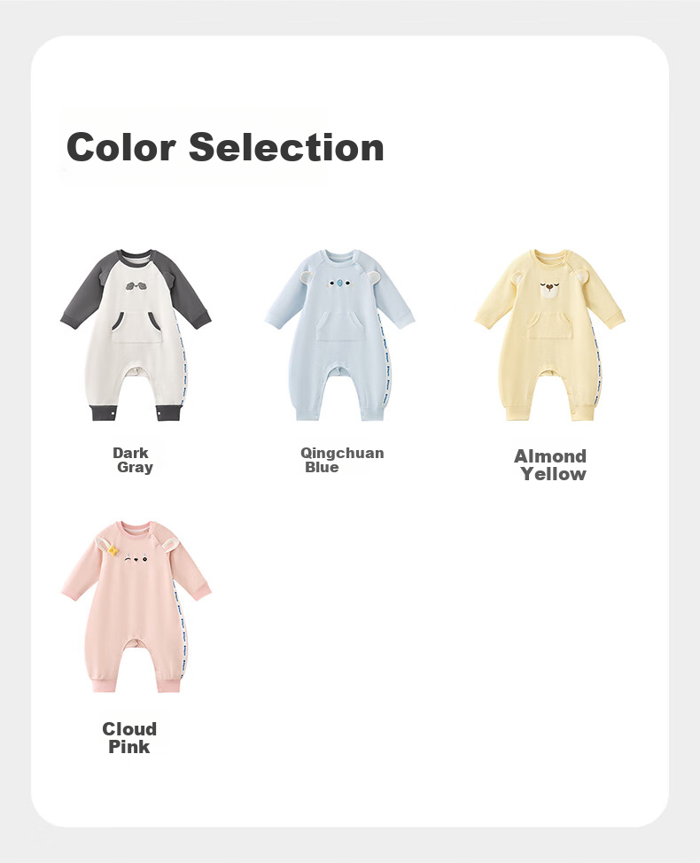 Babycare Camellia Baby Romper Autumn Winter Thickened Jumpsuit Bodysuit Newborn Infant Clothes Dark Gray 73cm 2