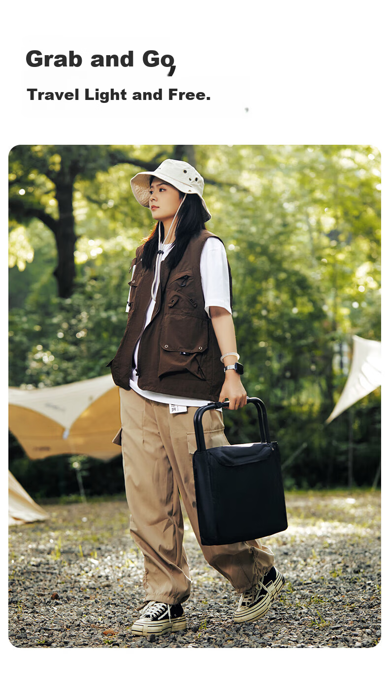 Gosoo Folding Stool Portable Outdoor Camping Fishing Chair Travel Folding Seat High-Speed Rail Queue Helper 8