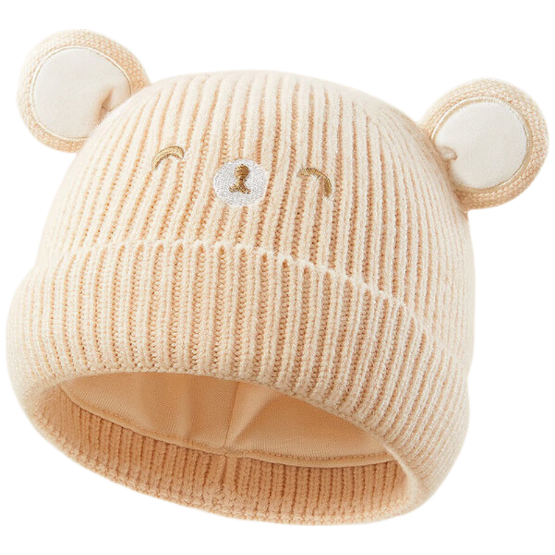 Aibedila Baby Hat Autumn Winter Infant Boys Ear Protection Knitted Hat One Year Old Girls M