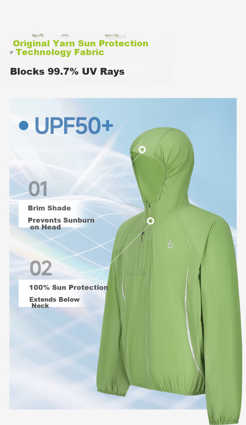Flipbelt [Skin Jacket 2.0] Men's Original Yarn Sun Protection Shirt, Running Breathable Lightweight Outdoor Sports Waterproof, Atomic Yellow, L 4