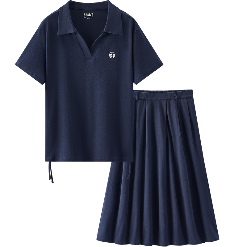 Semir Summer Women's Cotton Polo Shirt and Skirt Set 2026 Commuter Two-Piece Outfit 101326117008