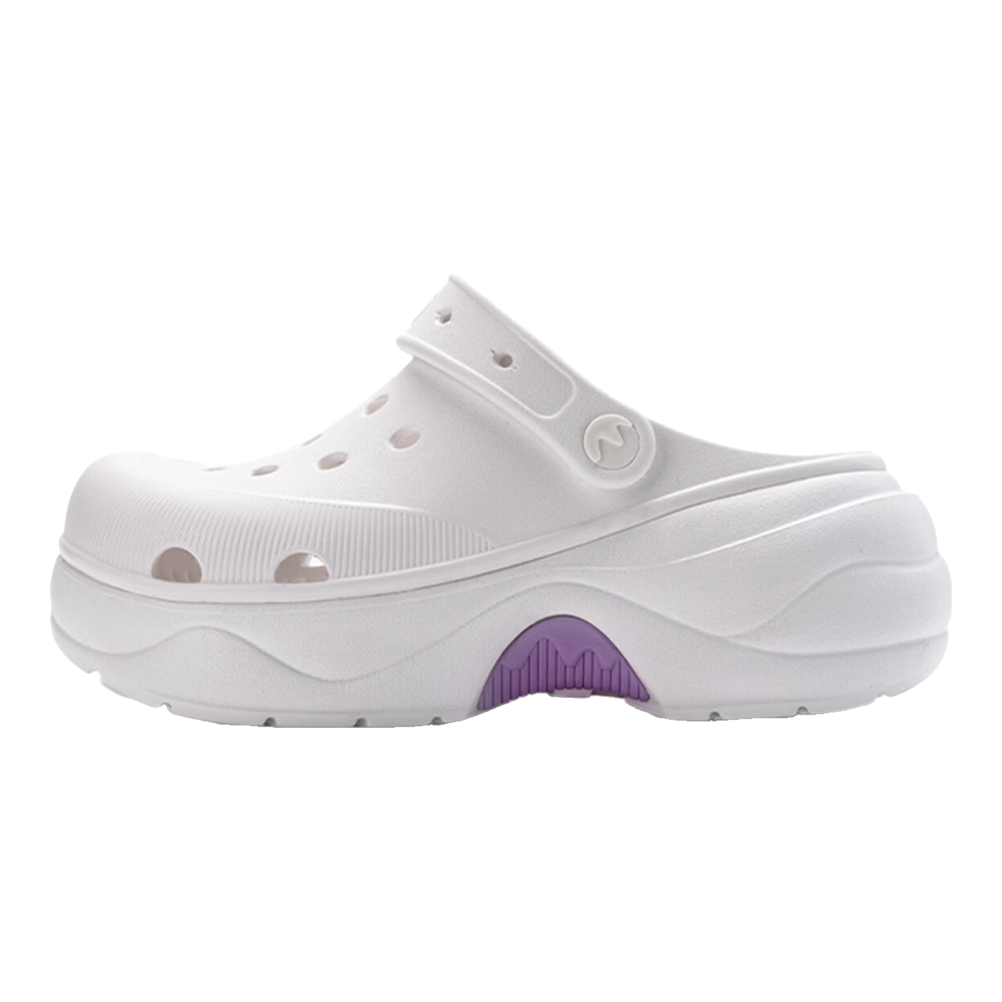 ENBO Women's Hole Shoes Dopamine Versatile Thick-soled Height-increasing Sandals Outdoor Slippers Beach Shoes Coconut Milk Purple Size 38