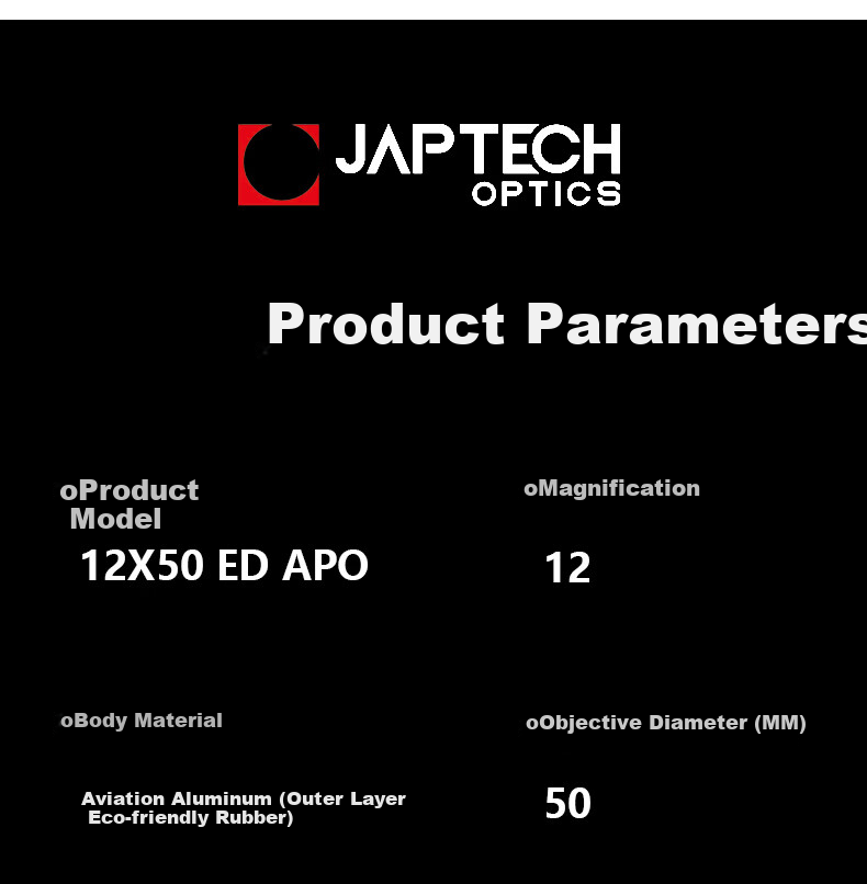 JAPTECH Japan Technology ED APO Flat-Field High-Definition High-Power Magnesium Alloy Professional Binoculars 6