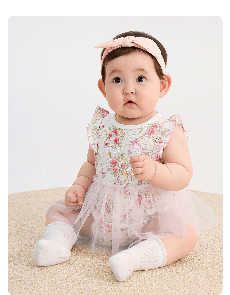 Balabala【balaOne】Baby Romper Infant Girls Triangle Bodysuit 2026 Cute Stylish Adorable 8